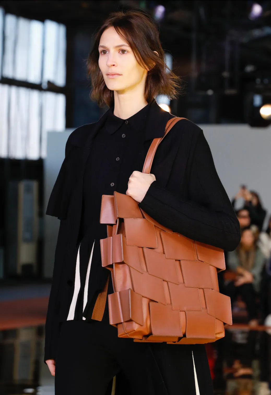 Laquered Patchwork Tote Bag in Cognac Leather sold by Gabriela Hearst product image thumbnail 2