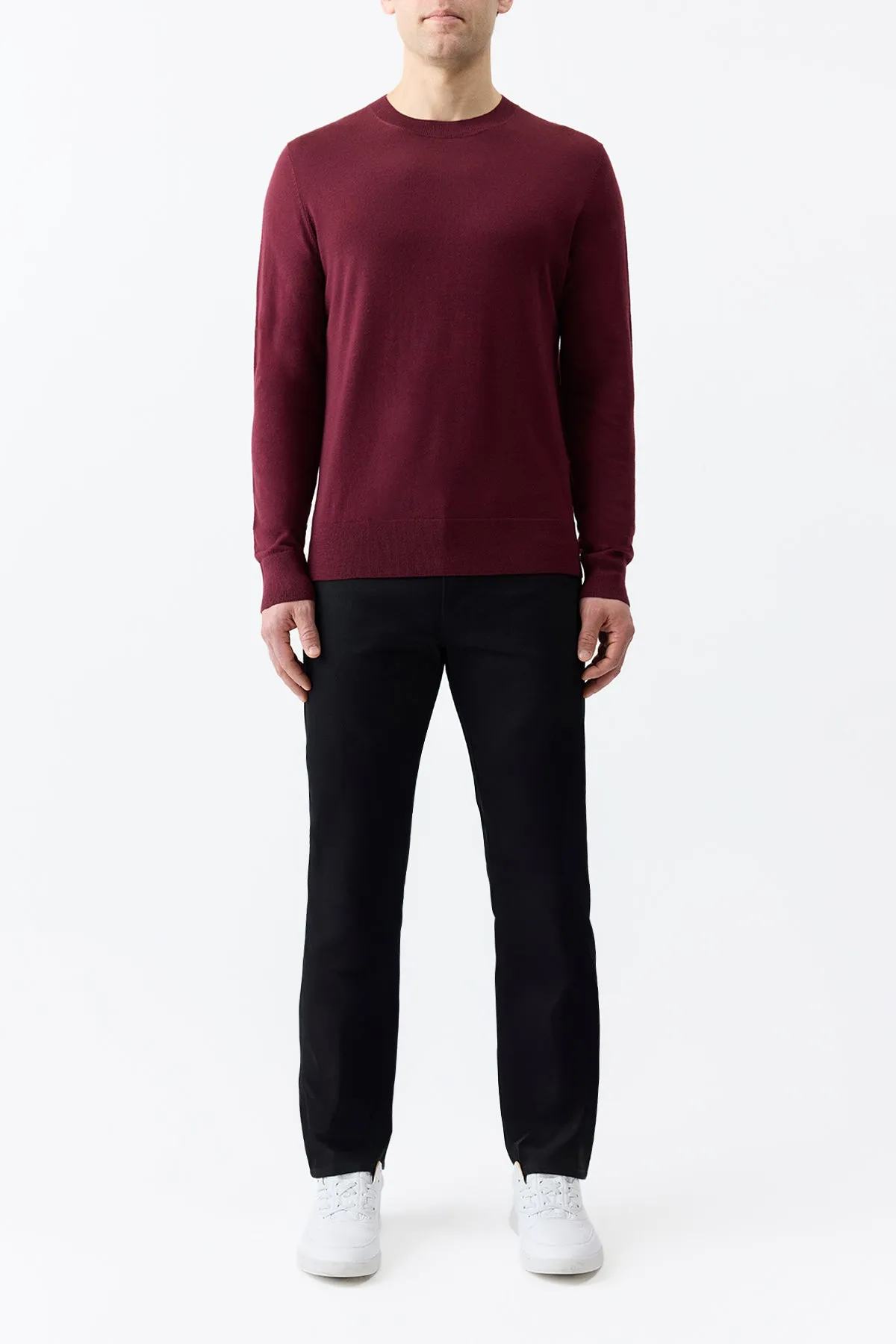 Palco Knit Crewneck in Bordeaux Merino Wool sold by Gabriela Hearst product image thumbnail 3