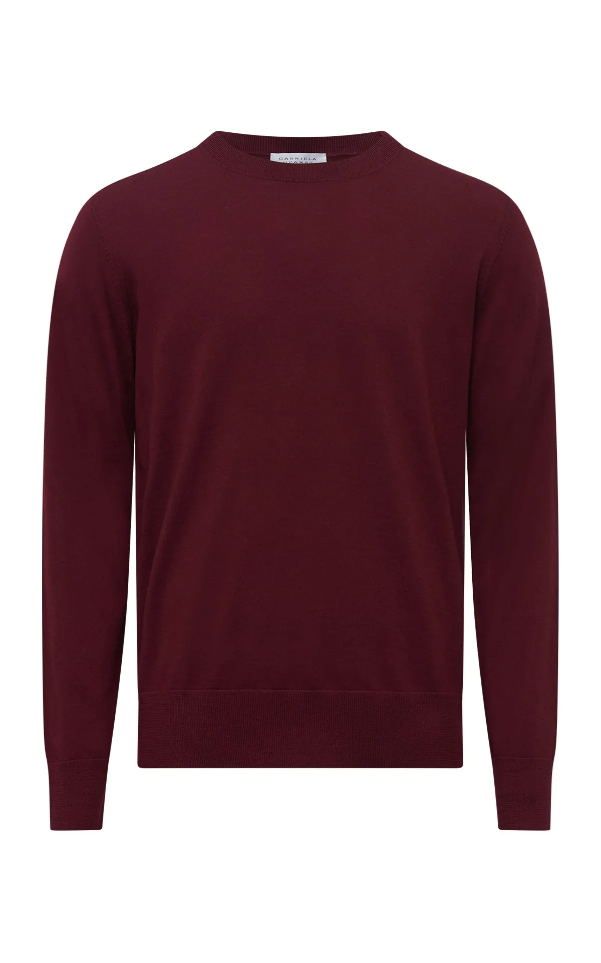 Palco Knit Crewneck in Bordeaux Merino Wool sold by Gabriela Hearst