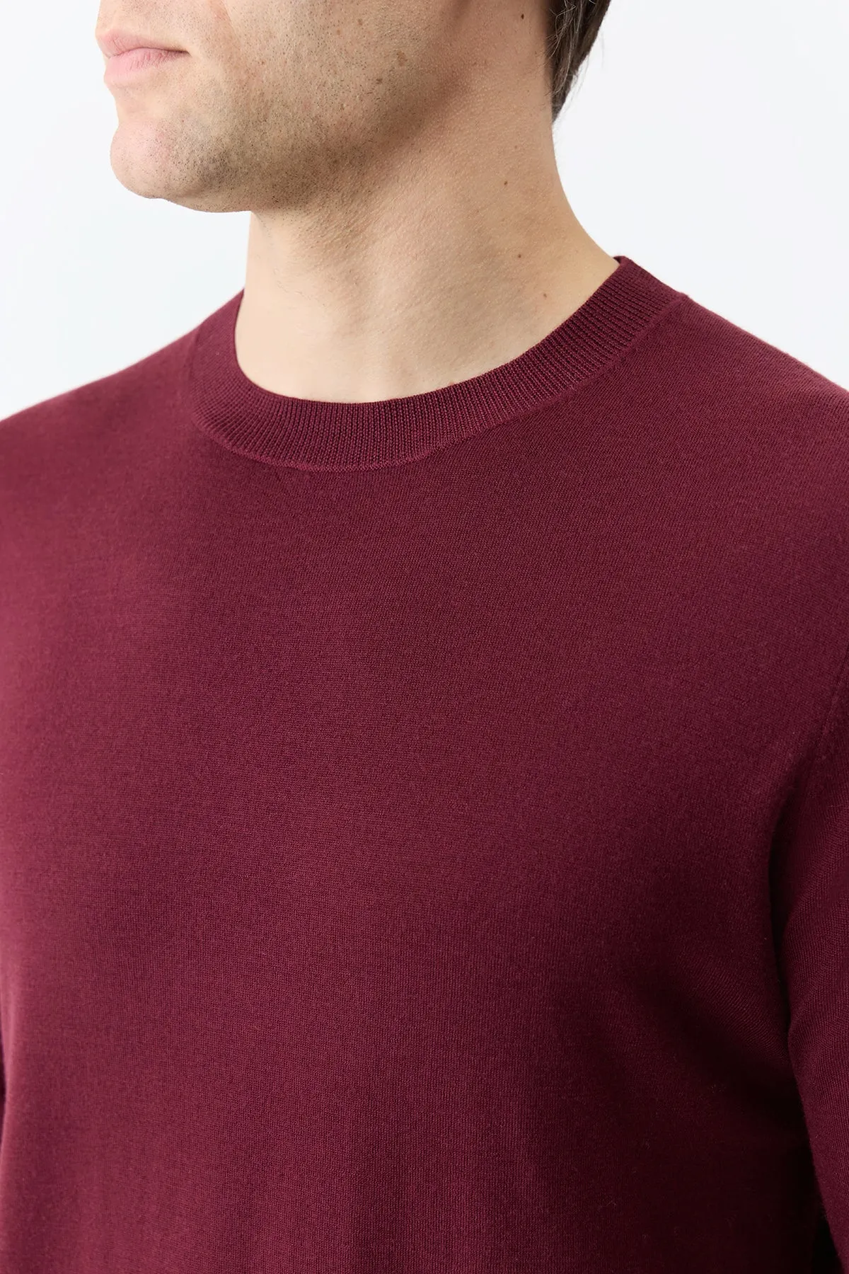 Palco Knit Crewneck in Bordeaux Merino Wool sold by Gabriela Hearst product image thumbnail 2