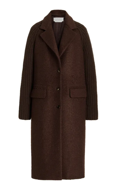 Charles Coat in Chocolate Cashmere Boucle sold by Gabriela Hearst