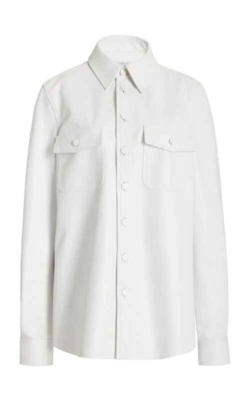 John Austin Shirt in White Nappa Leather sold by Gabriela Hearst