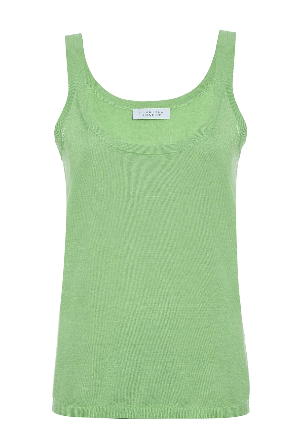 Lother Tank in Green Cashmere Silk sold by Gabriela Hearst