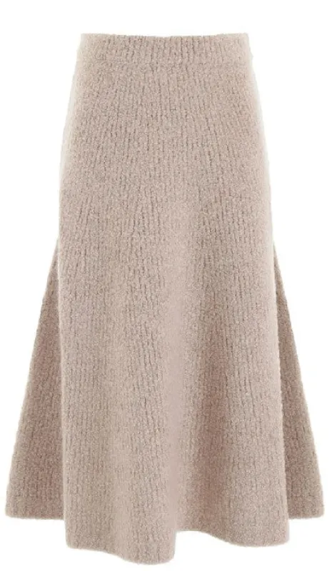 Pablo Skirt in Oatmeal Cashmere Boucle sold by Gabriela Hearst