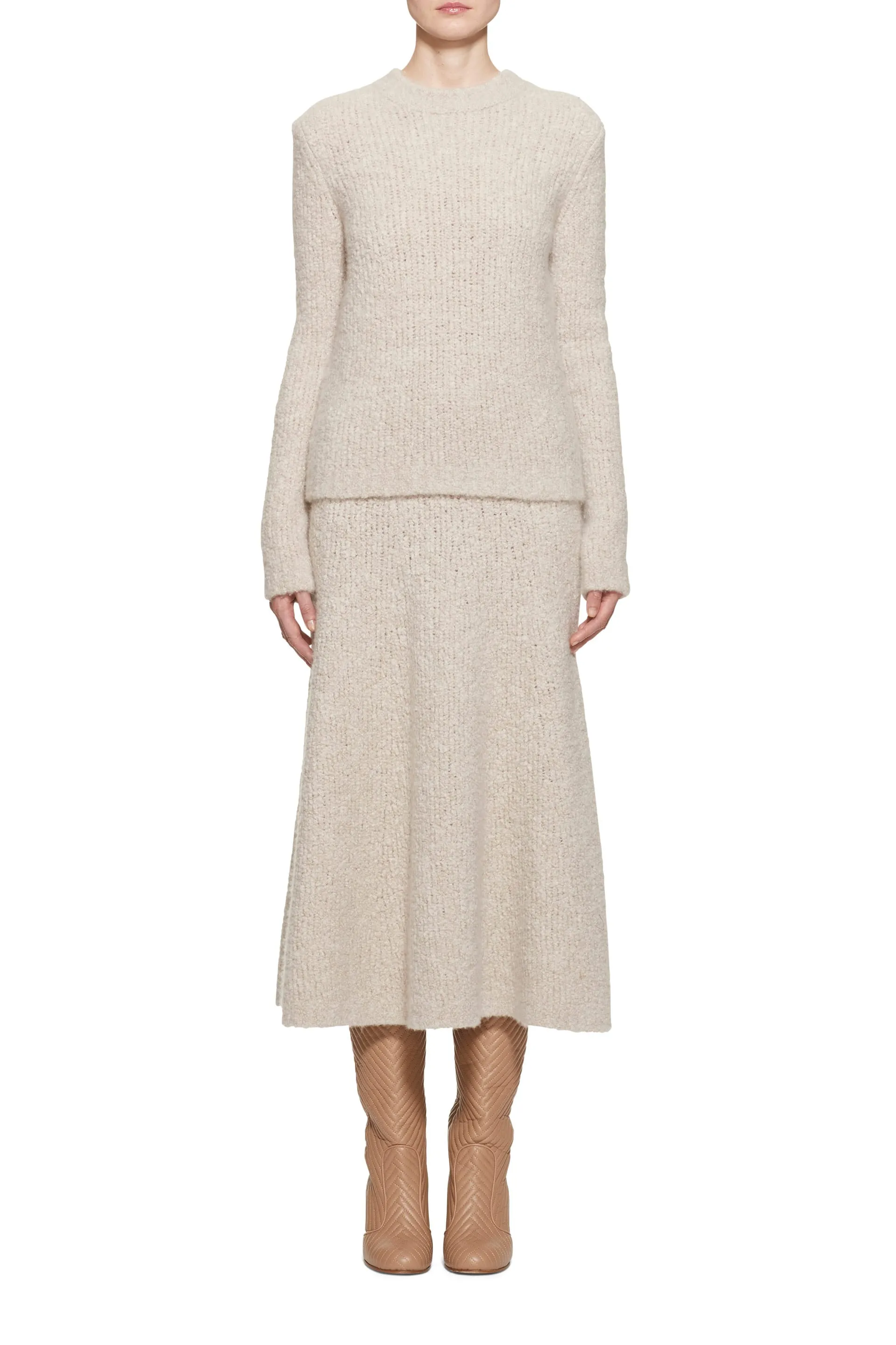 Pablo Skirt in Oatmeal Cashmere Boucle sold by Gabriela Hearst product image thumbnail 3
