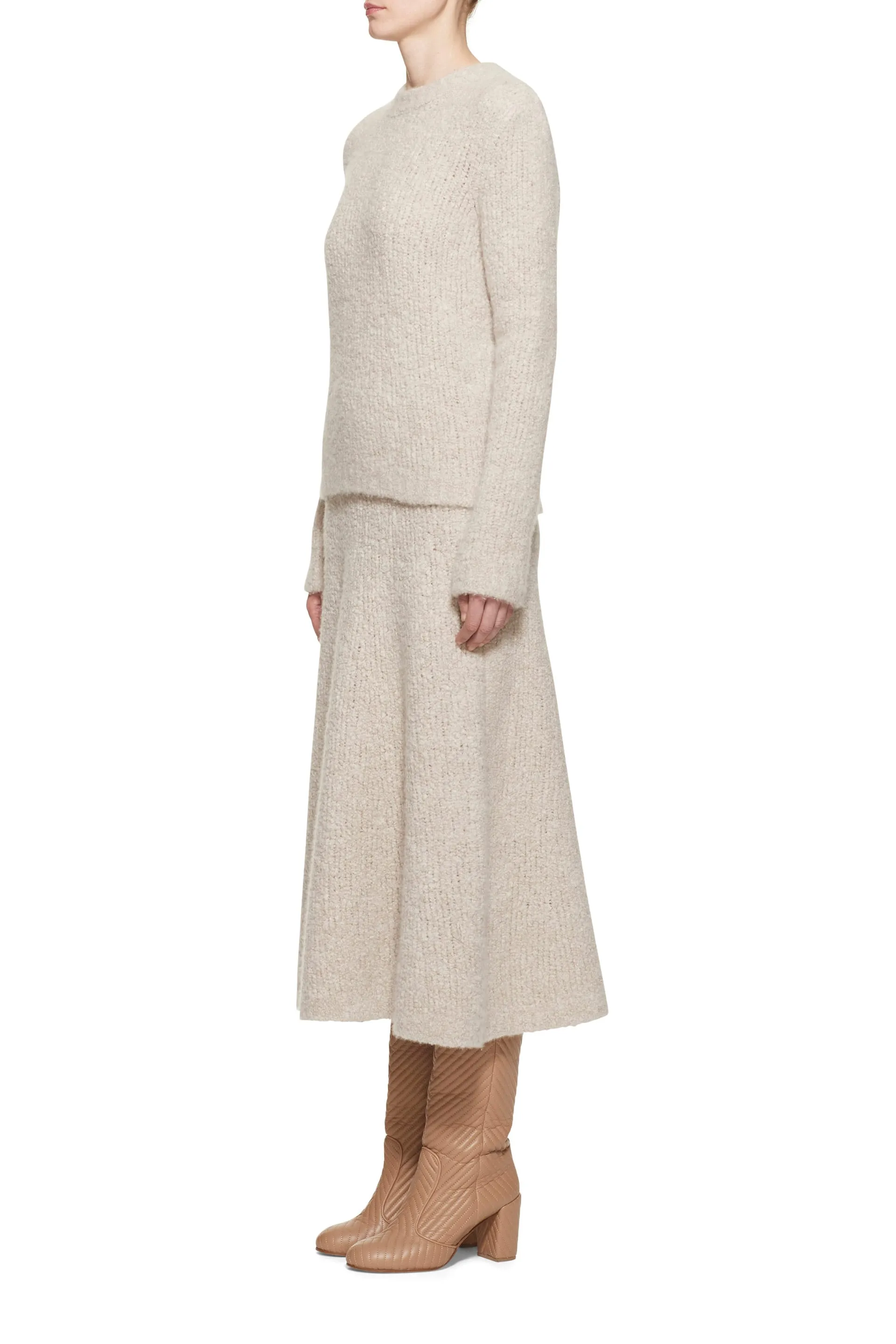 Pablo Skirt in Oatmeal Cashmere Boucle sold by Gabriela Hearst product image thumbnail 4