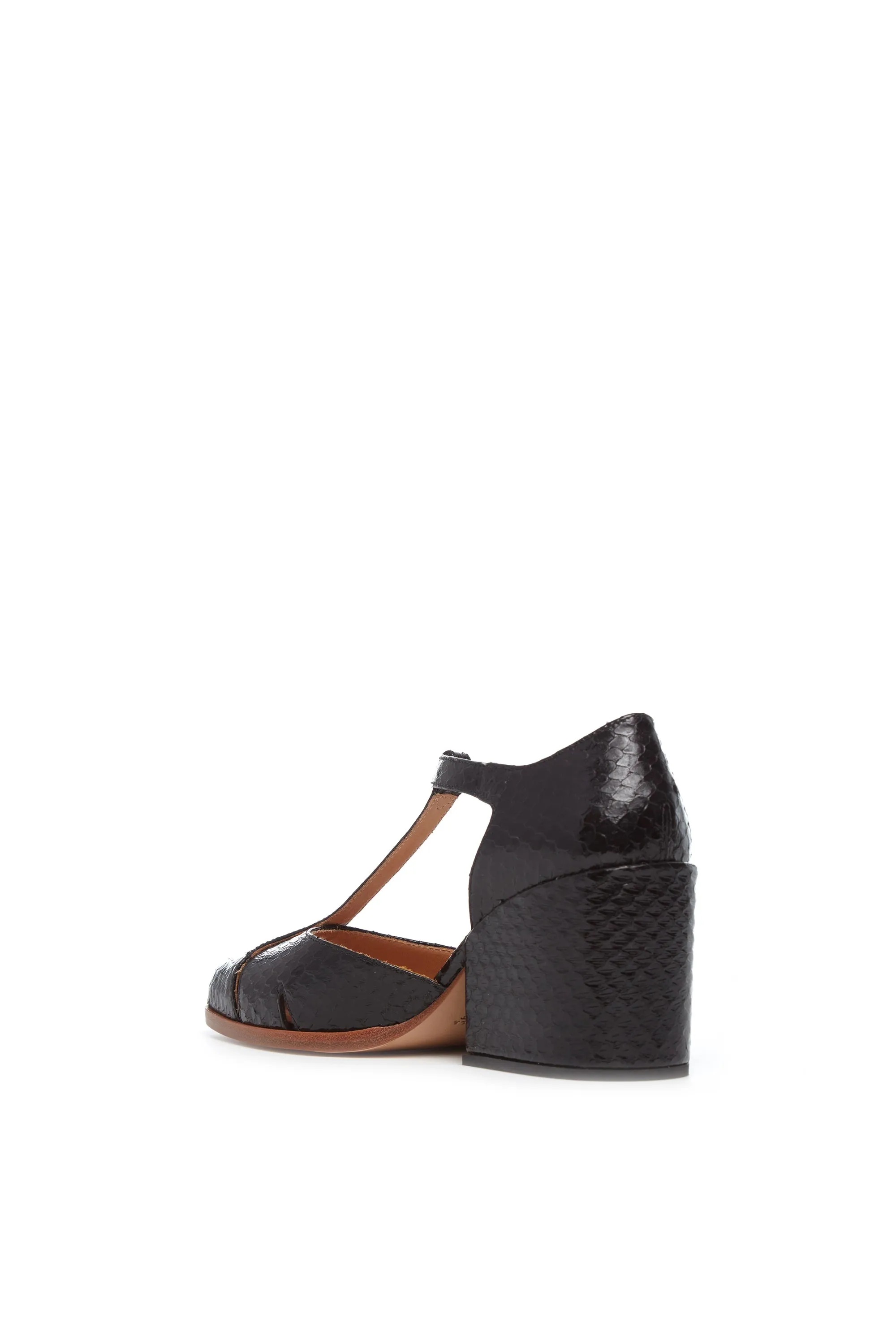 Hawes T-Strap Heel in Black Snakeskin sold by Gabriela Hearst product image thumbnail 3