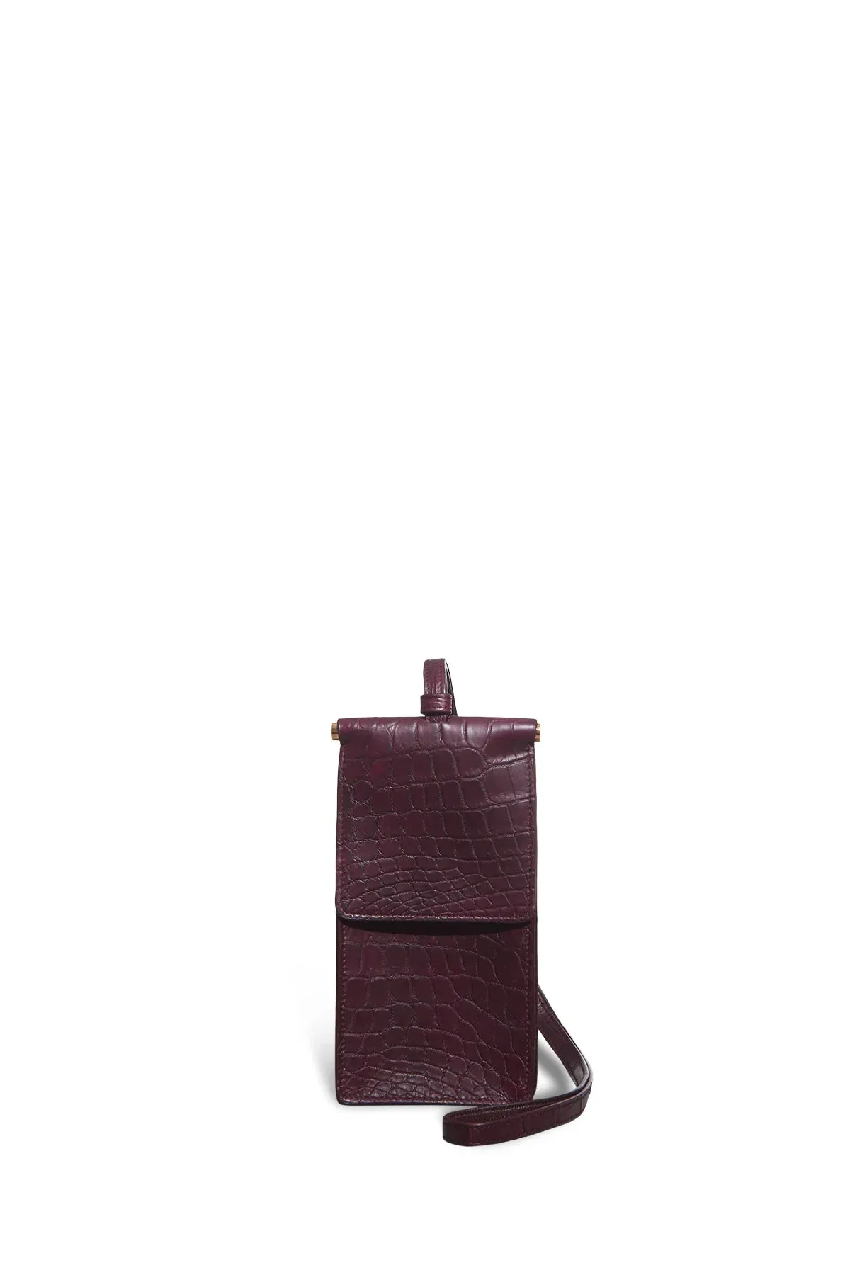 Cardi Neckalce Pouch in Burgundy Crocodile Leather sold by Gabriela Hearst product image thumbnail 2