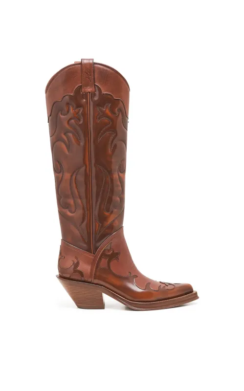 Capitana Cowboy Boot in Cognac Leather sold by Gabriela Hearst