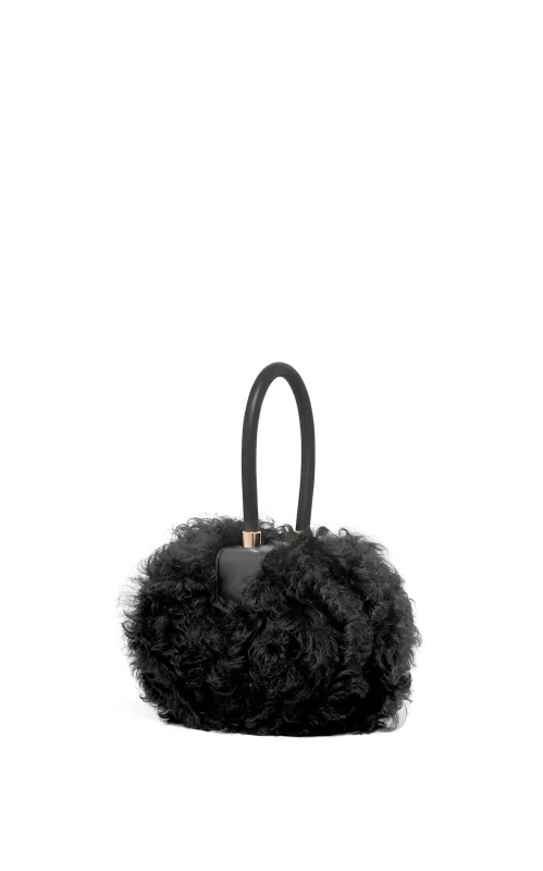 Nina Bag in Black Nappa Leather and Shearling sold by Gabriela Hearst
