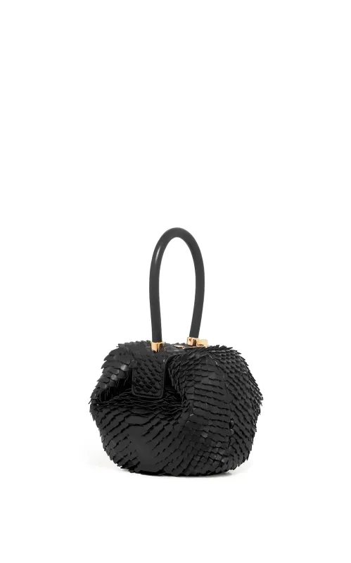 Nina Bag in Black Nappa Leather Snake Scales sold by Gabriela Hearst