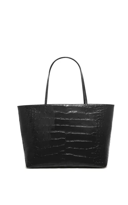 Croco Tote Bag in Black Crocodile Leather sold by Gabriela Hearst