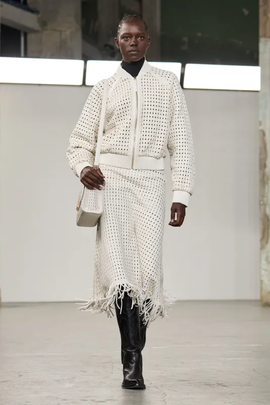 Bennie Skirt in White Nappa Leather sold by Gabriela Hearst