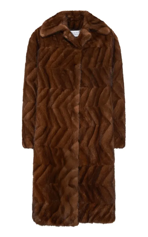 Andal Coat in Mahogany Vintage Mink Fur made by Gabriela Hearst