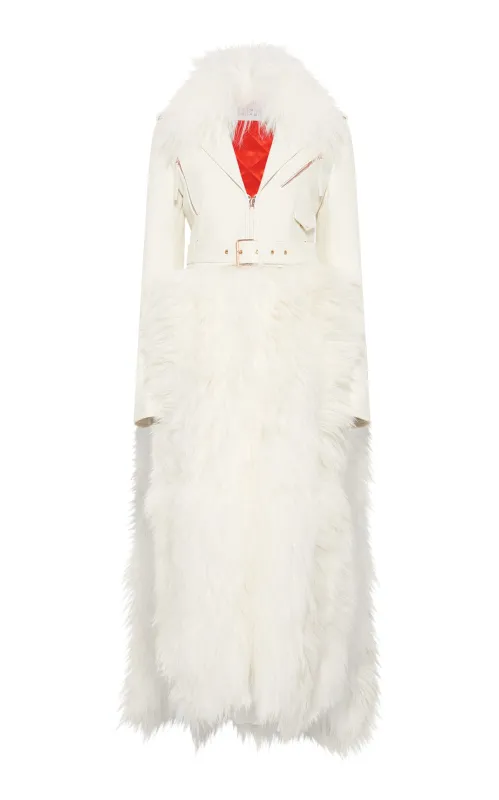 Brymwylf Coat in White Textured Leather sold by Gabriela Hearst