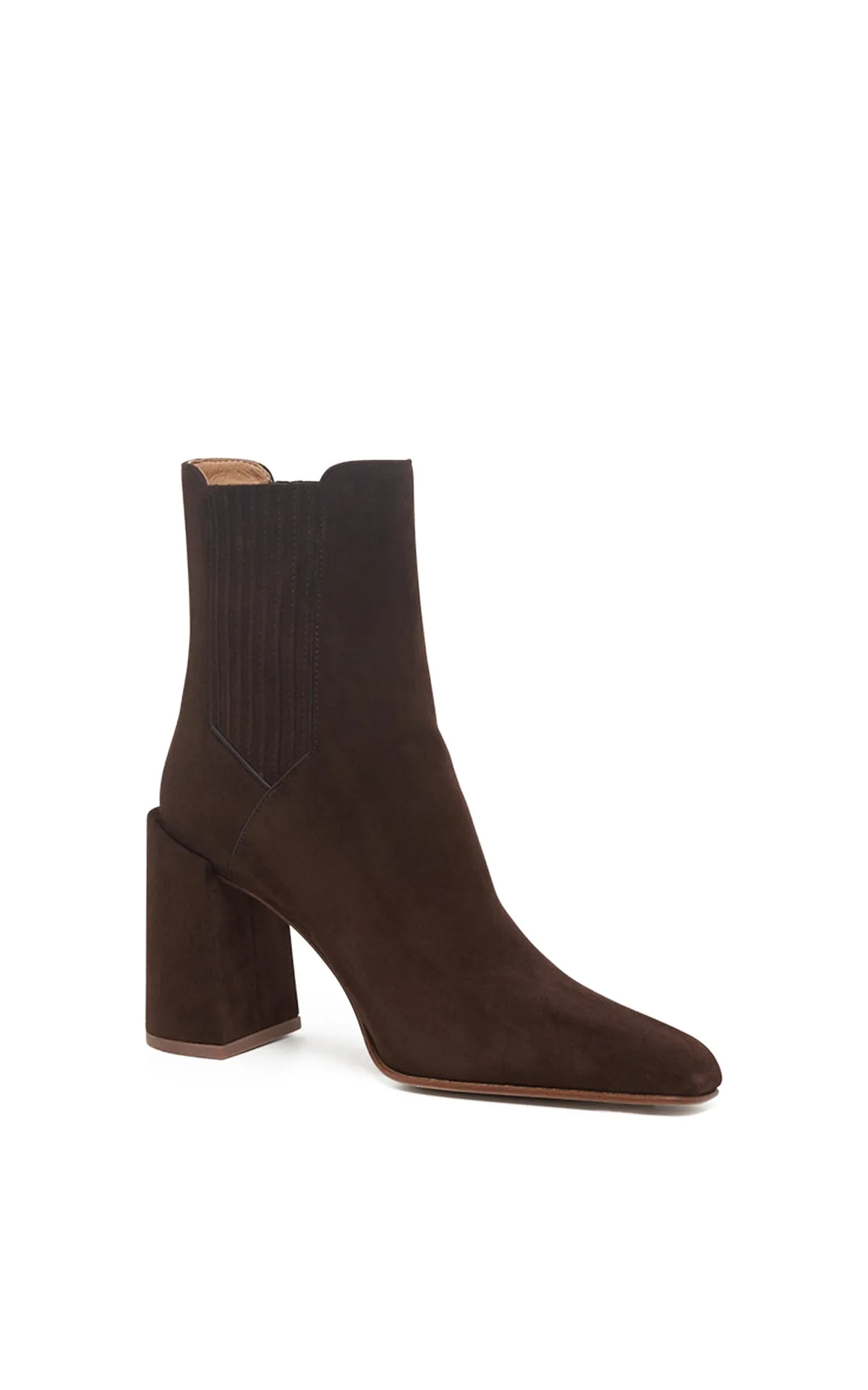Luke High Heel Ankle Boot in Chocolate Suede sold by Gabriela Hearst product image thumbnail 3