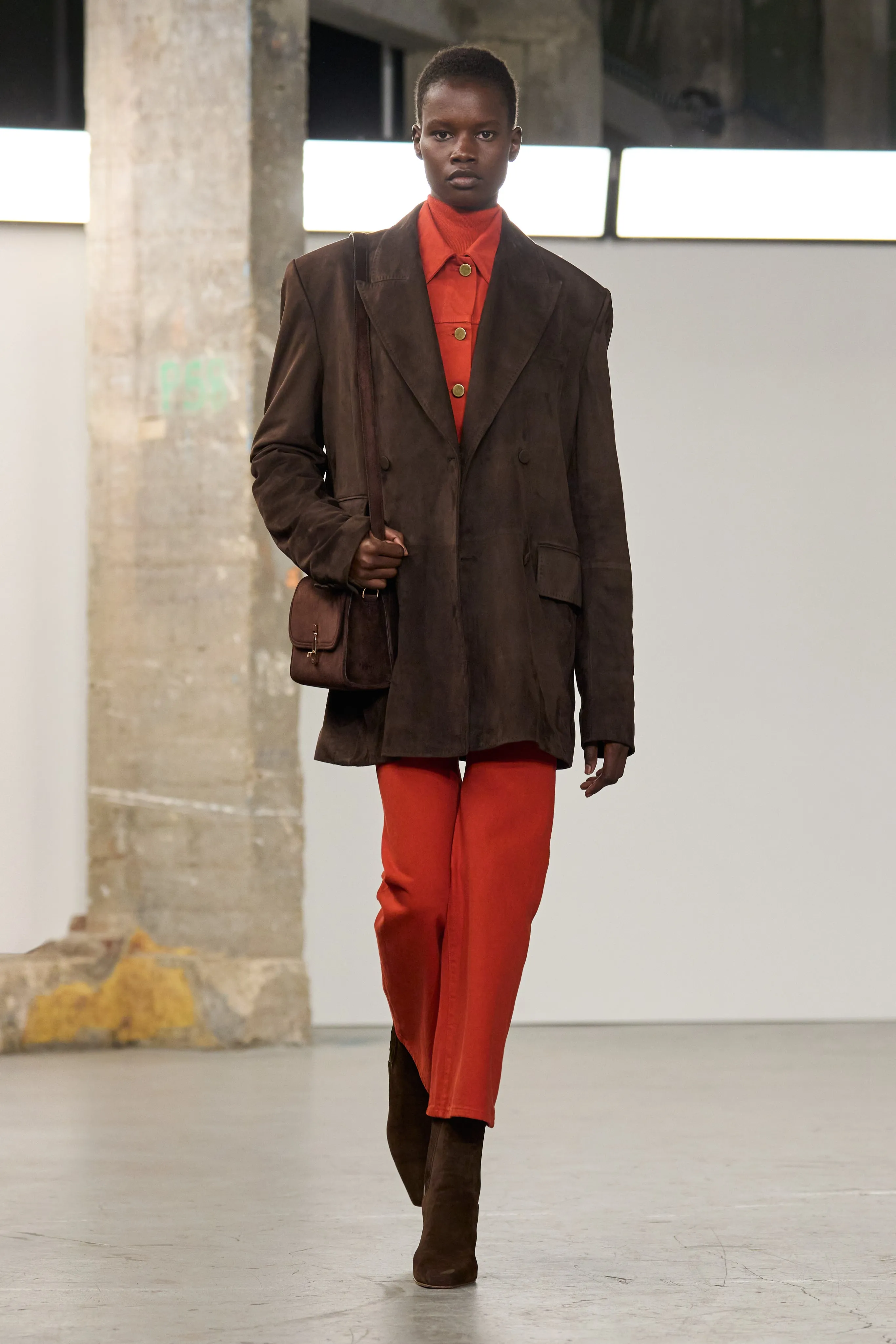 Luke High Heel Ankle Boot in Chocolate Suede sold by Gabriela Hearst product image thumbnail 4