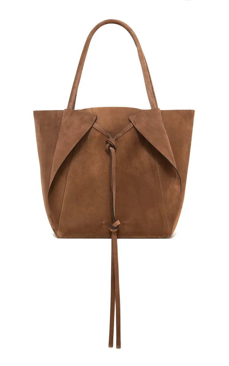 Marija Tote Bag in Dark Sand Suede sold by Gabriela Hearst