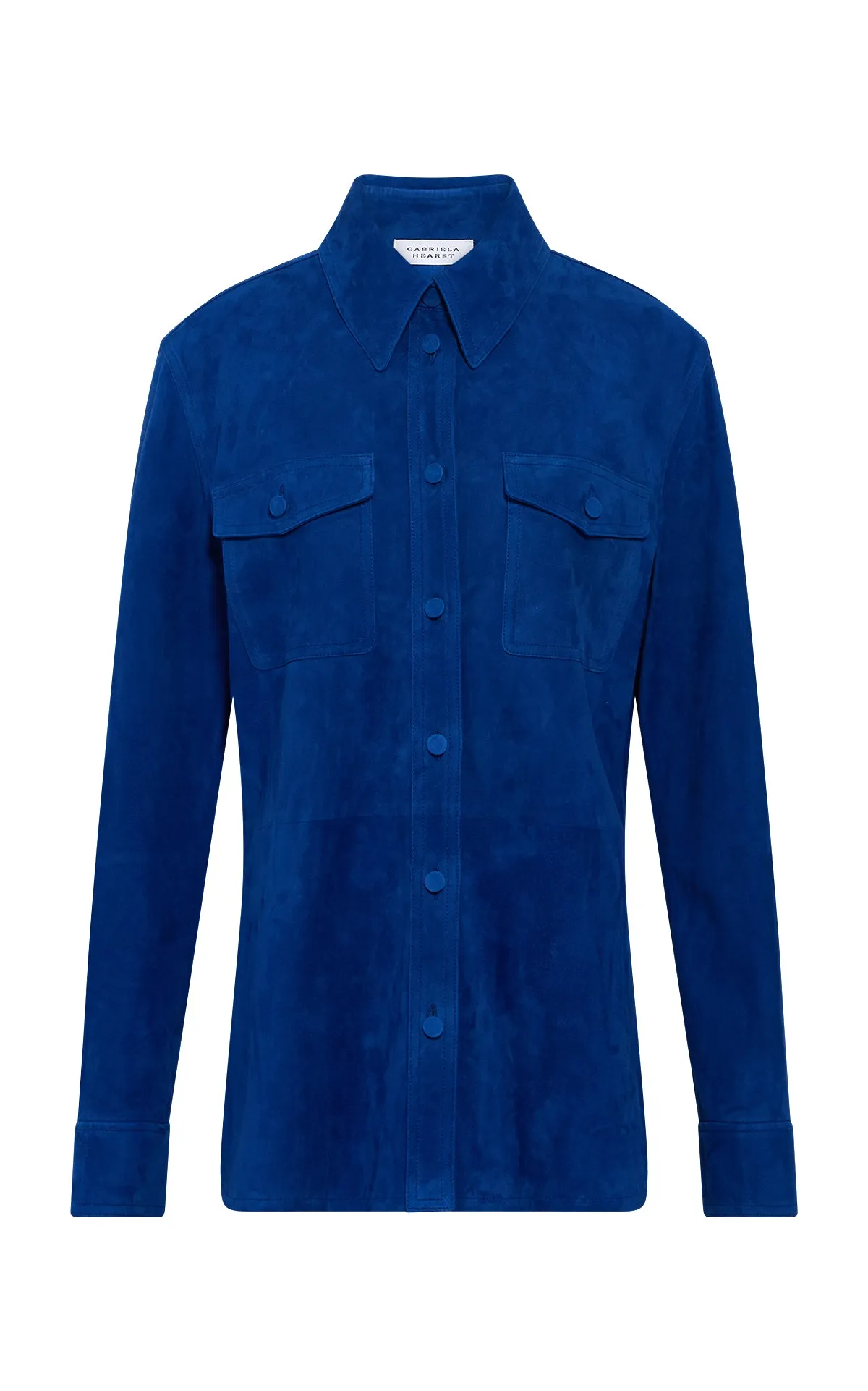 John Austin Shirt in Cobalt Suede sold by Gabriela Hearst