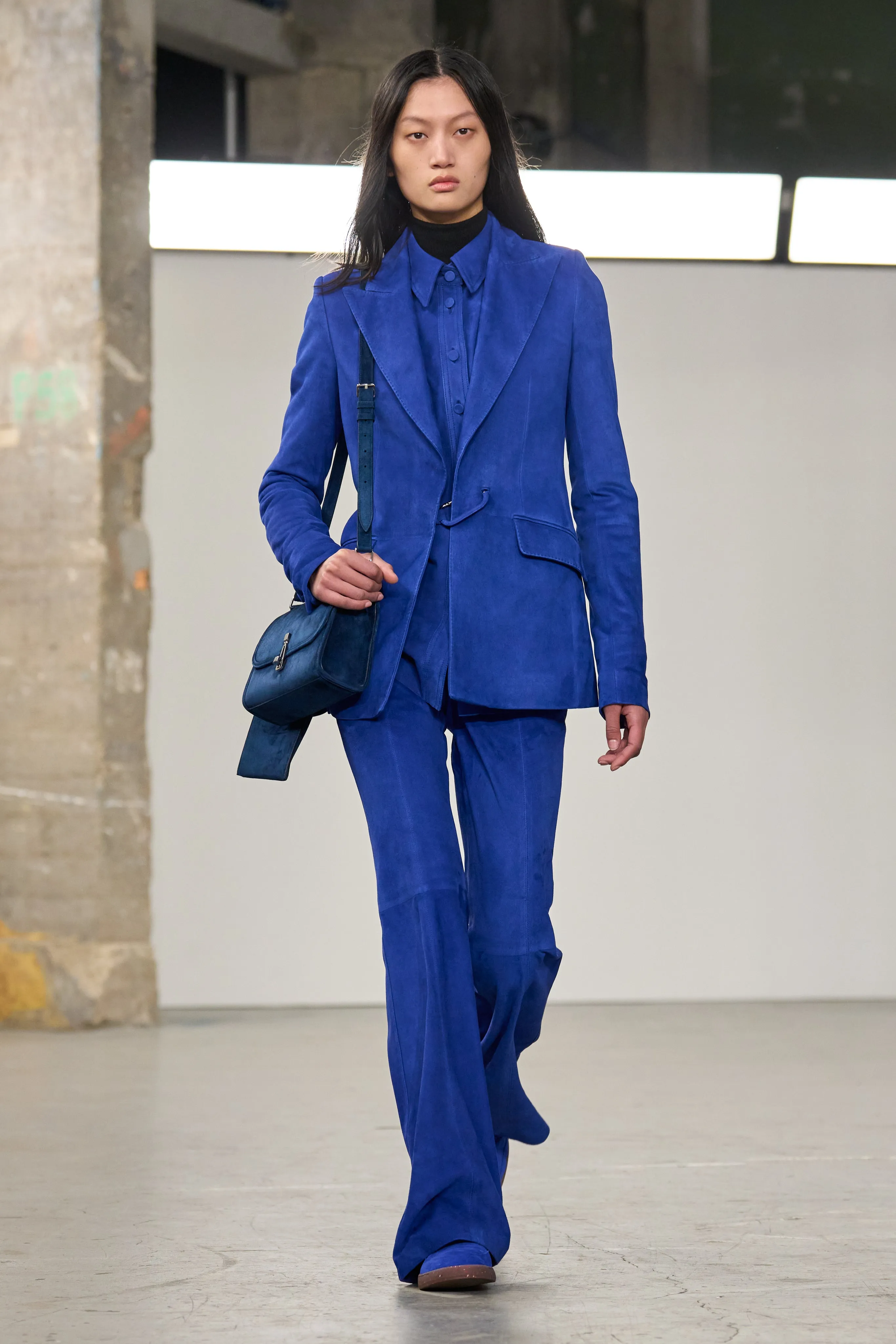 John Austin Shirt in Cobalt Suede sold by Gabriela Hearst product image thumbnail 2