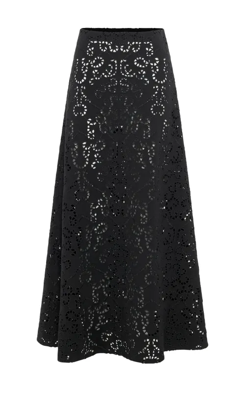 Gromov Skirt in Black Merino Wool sold by Gabriela Hearst