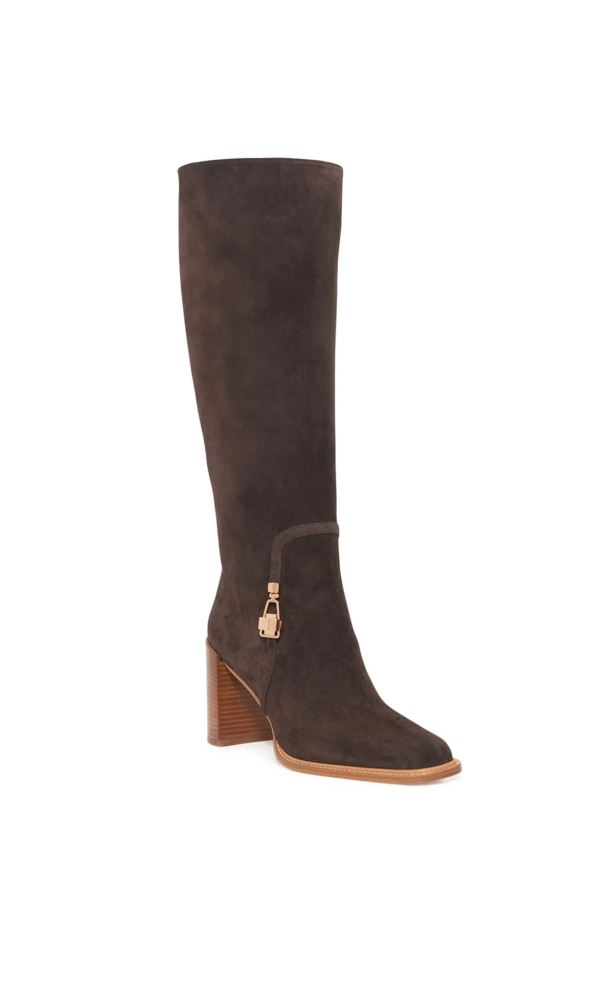 Nina Clasp Boot in Dark Chocolate Suede sold by Gabriela Hearst product image thumbnail 2