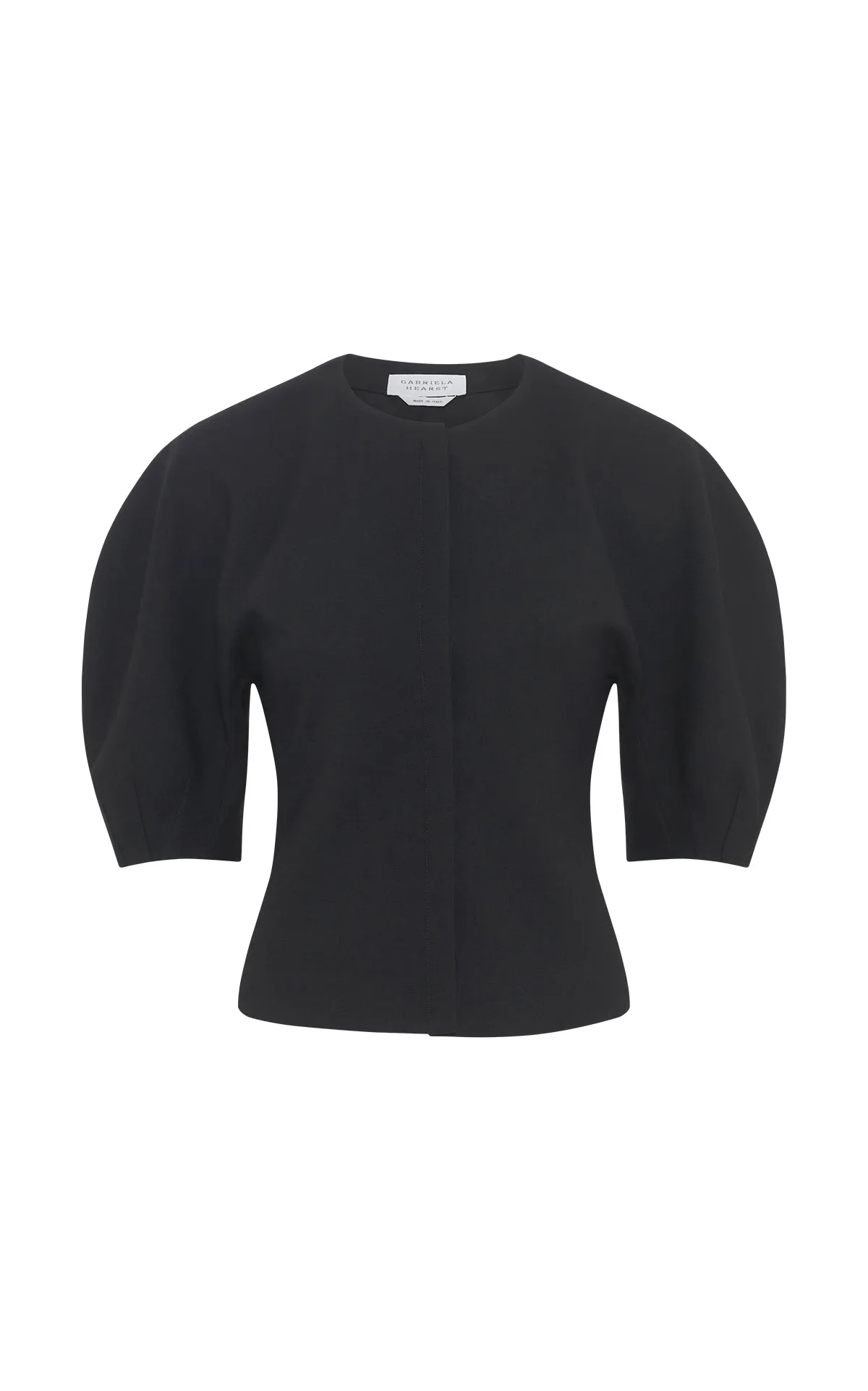 Waverly Top in Black Recycled Wool sold by Gabriela Hearst