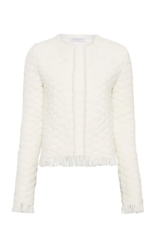 Johannes Knit Cardigan in Ivory Cashmere sold by Gabriela Hearst