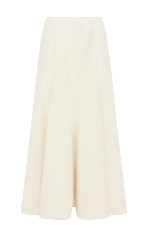 Amy Midi Skirt in Ivory Recycled Cashmere Boucle sold by Gabriela Hearst
