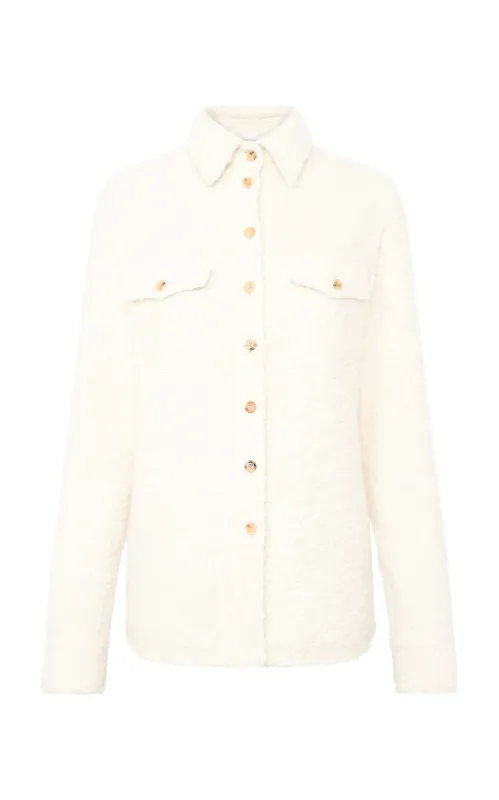 John Austin Shirt in Ivory Recycled Cashmere Boucle sold by Gabriela Hearst