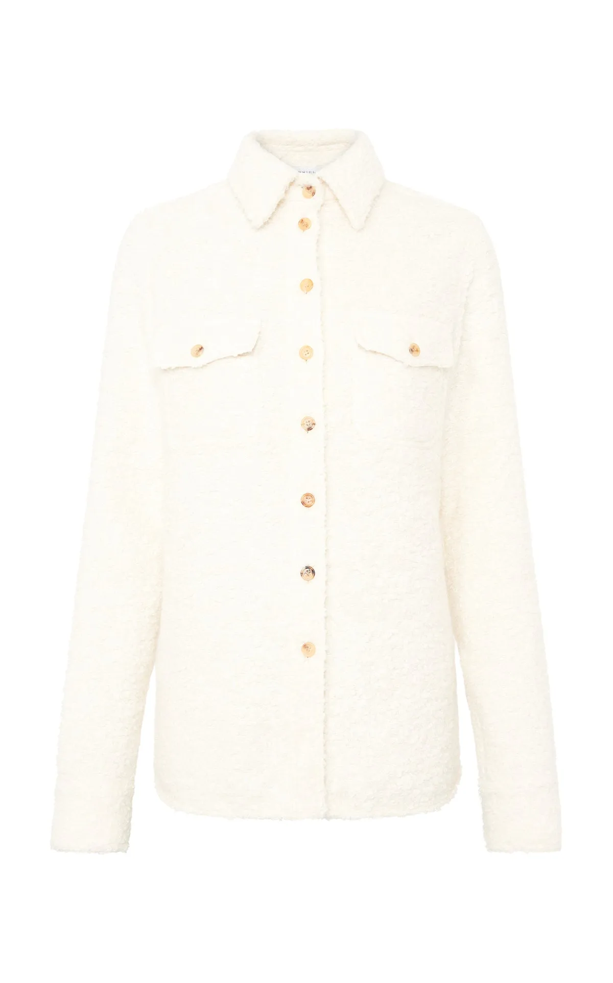 John Austin Shirt in Ivory Recycled Cashmere Boucle sold by Gabriela Hearst