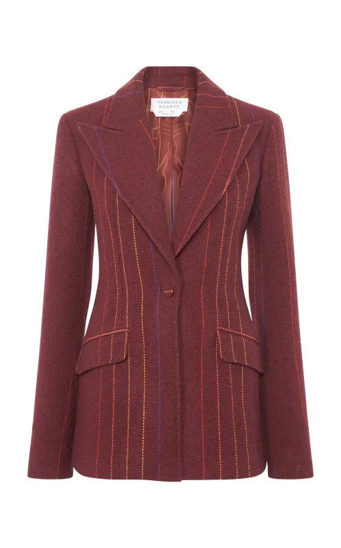 Leiva Blazer in Burnt Sienna Multi Wool Cashmere sold by Gabriela Hearst