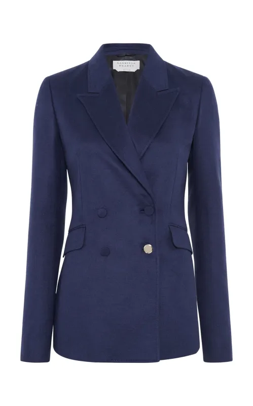 Angela Blazer in Navy Silk sold by Gabriela Hearst