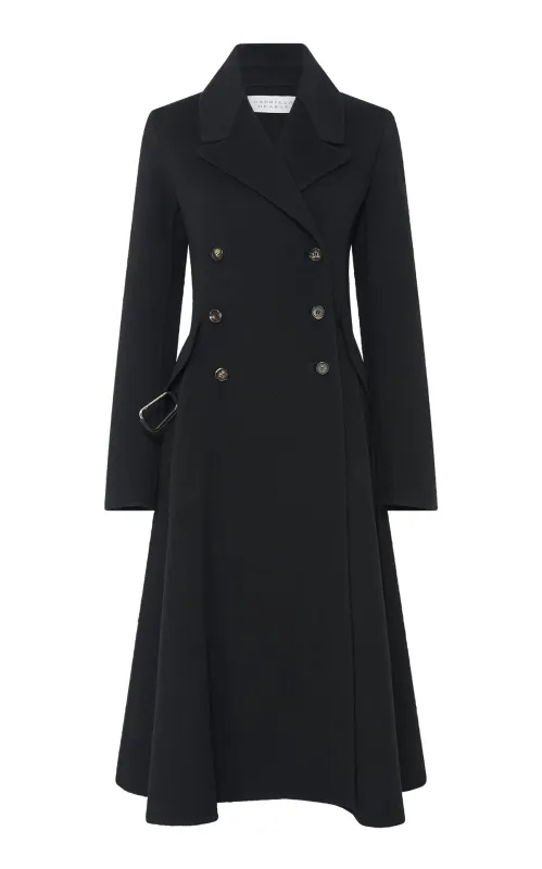 Cantwell Knit Coat in Black Double-Face Recycled Cashmere sold by Gabriela Hearst