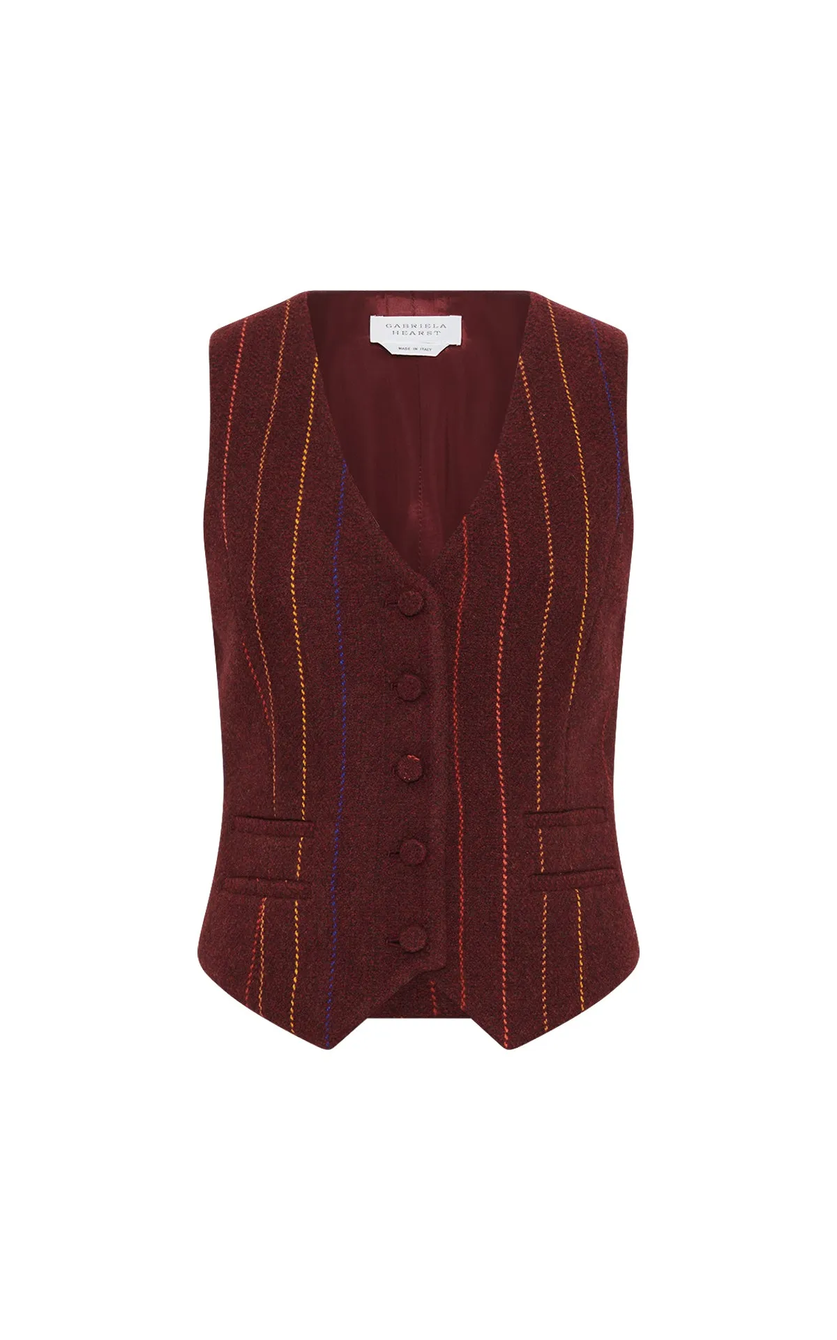 Coleridge Vest in Burnt Sienna Mutli Wool Cashmere sold by Gabriela Hearst