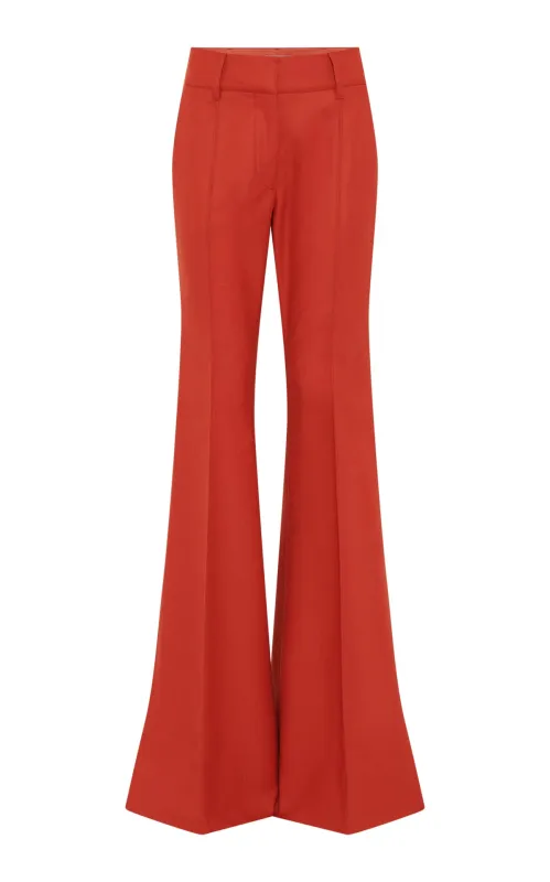 Rhein Flare Pant in Antelope Orange Wool Cashmere Flannel made by Gabriela Hearst