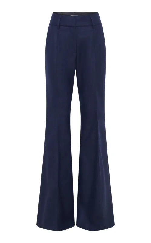 Rhein Flare Pant in Navy Wool Cashmere Flannel made by Gabriela Hearst