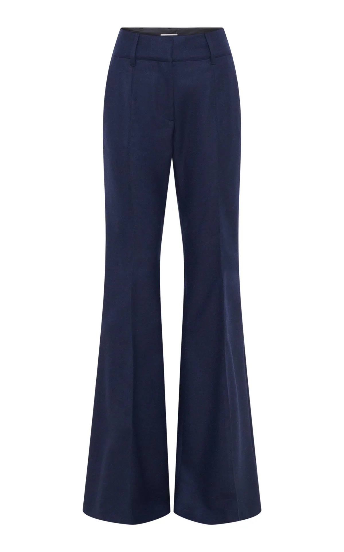 Rhein Flare Pant in Navy Wool Cashmere Flannel sold by Gabriela Hearst