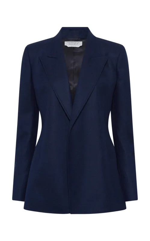 Mairi Blazer in Navy Wool Cashmere Flannel sold by Gabriela Hearst