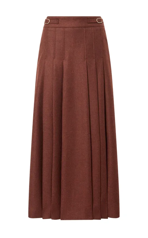 Wesley Skirt in Burnt Sienna Wool Cashmere sold by Gabriela Hearst