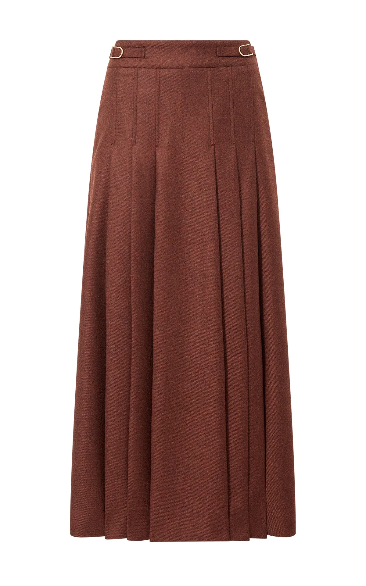 Wesley Skirt in Burnt Sienna Wool Cashmere sold by Gabriela Hearst