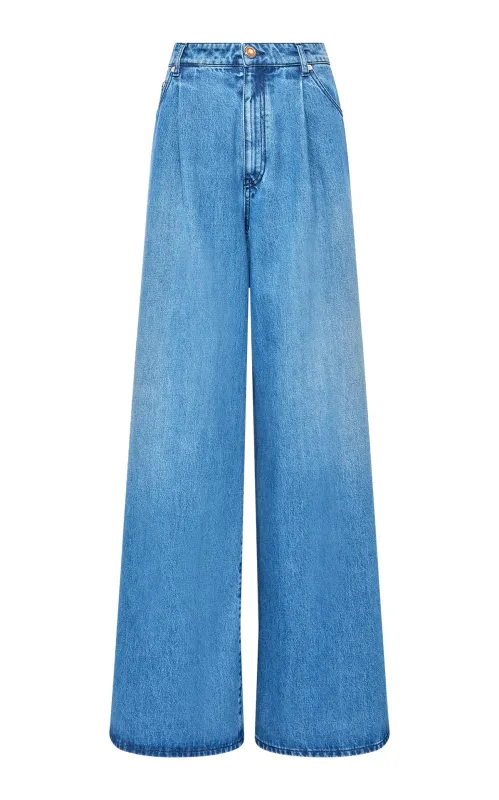 Brenn Jean in Uruguayan Blue Recycled Cotton sold by Gabriela Hearst