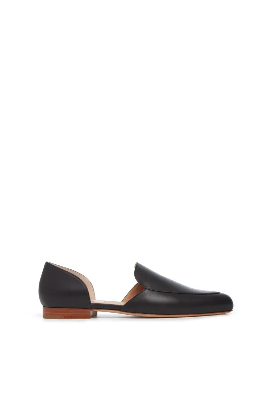 Jax Flat Shoe in Black Nappa Leather sold by Gabriela Hearst