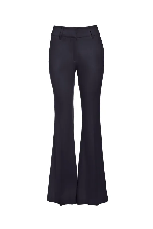 Rhein Flare Pant in Dark Navy Sportswear Wool sold by Gabriela Hearst