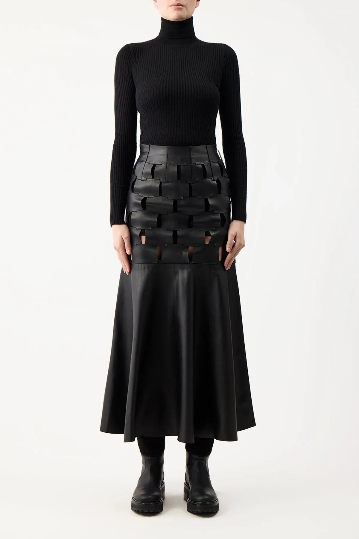 Peppe Knit Turtleneck in Black Cashmere Silk sold by Gabriela Hearst product image thumbnail 2