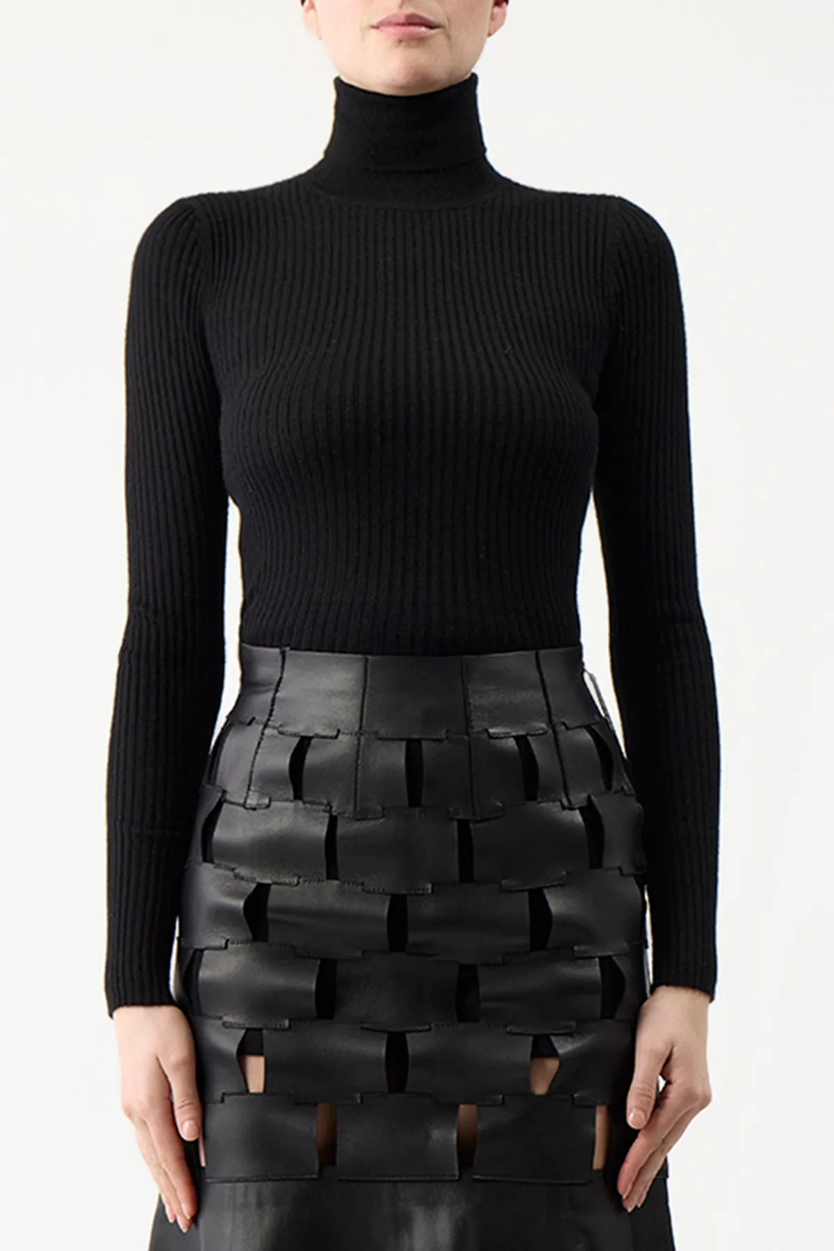 Peppe Knit Turtleneck in Black Cashmere Silk sold by Gabriela Hearst product image thumbnail 5