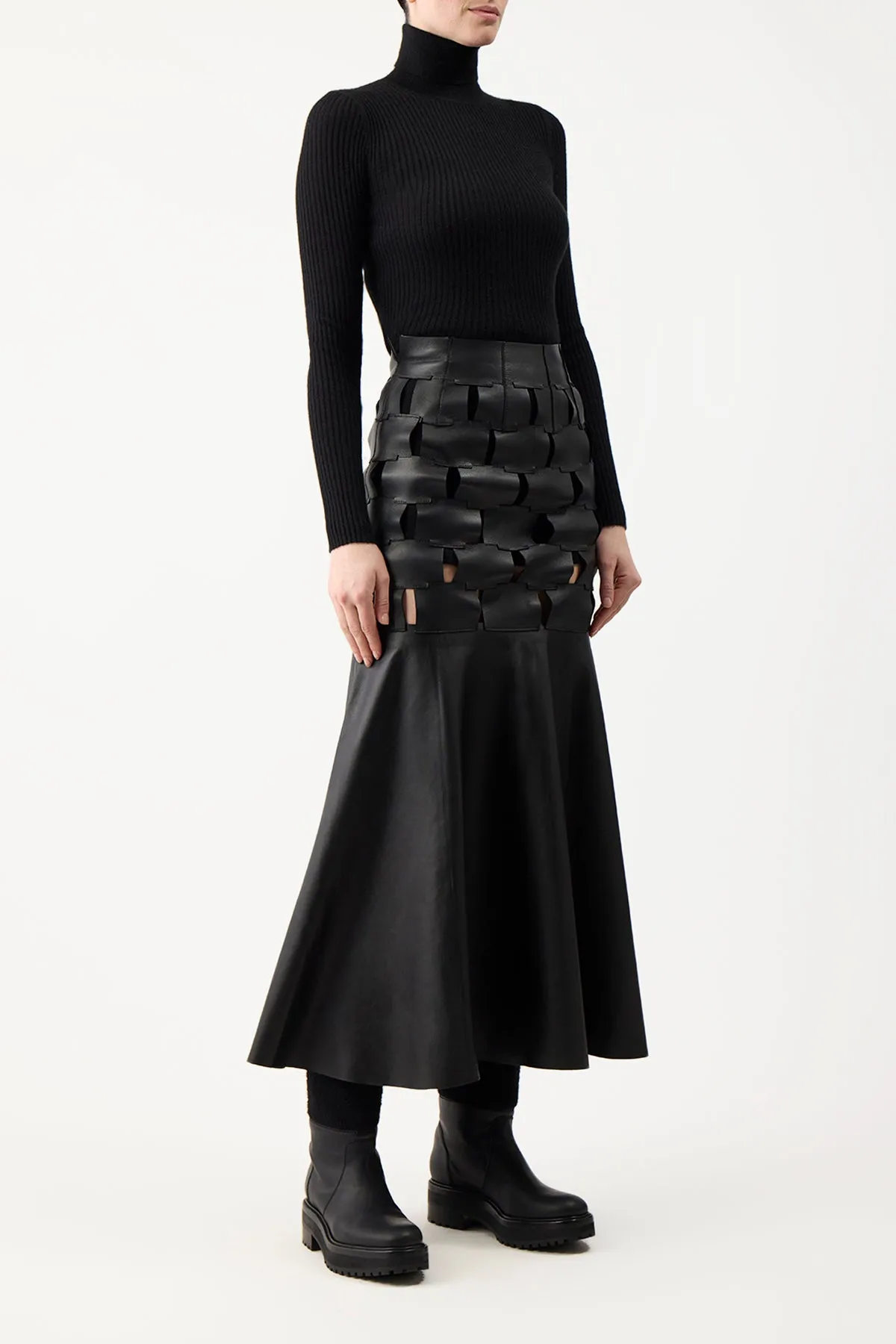 Peppe Knit Turtleneck in Black Cashmere Silk sold by Gabriela Hearst product image thumbnail 3