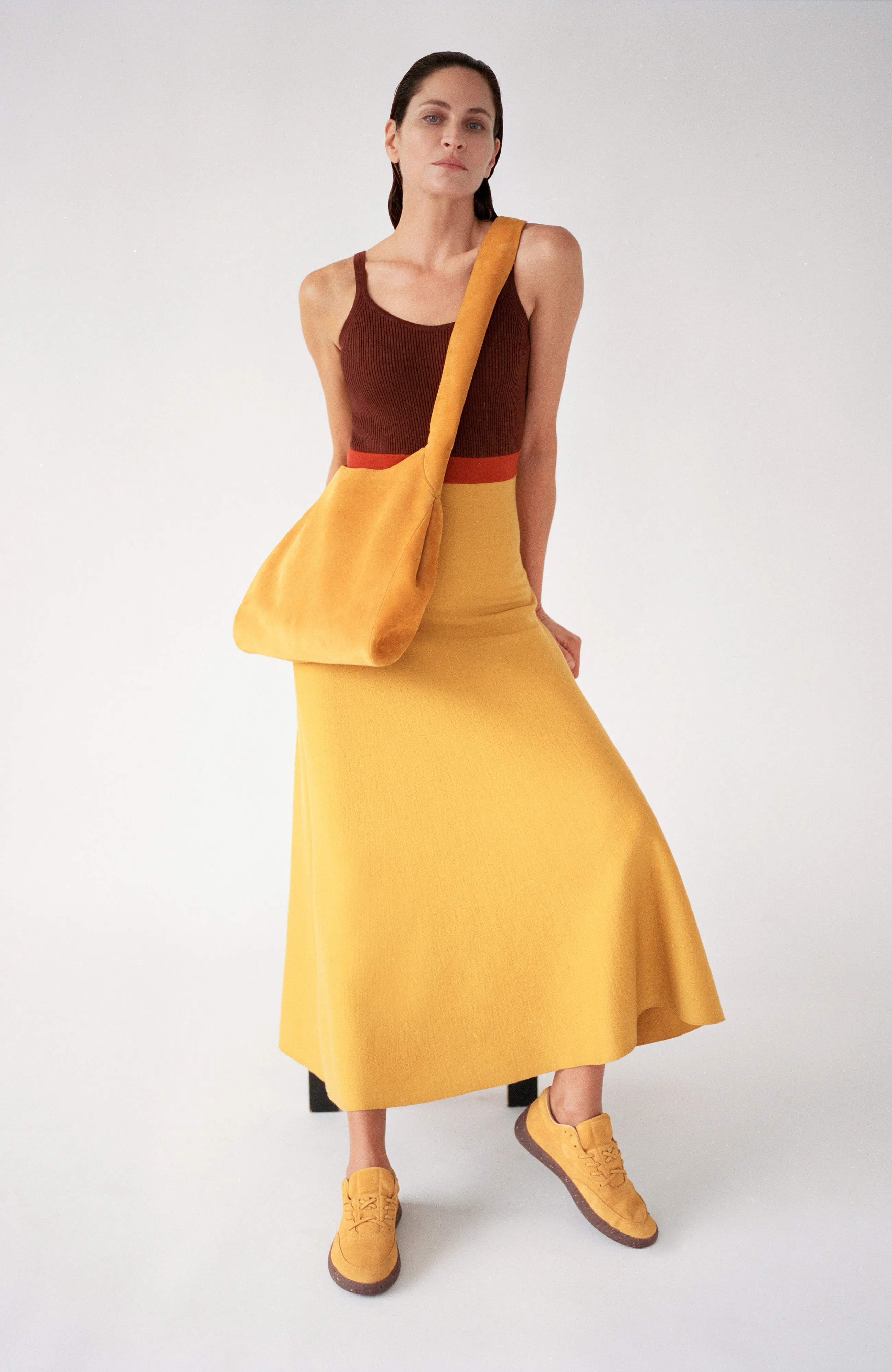 Flaminius Knit Midi Dress in Golden Birch Merino Wool sold by Gabriela Hearst product image thumbnail 2