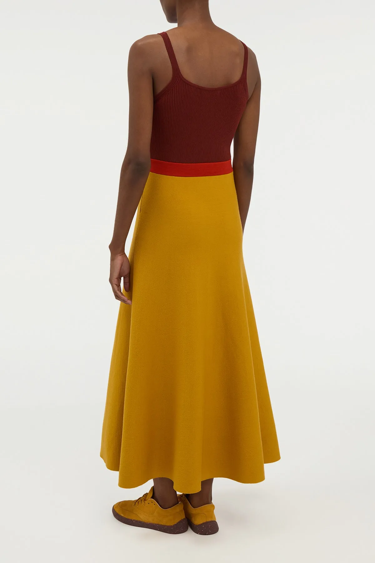 Flaminius Knit Midi Dress in Golden Birch Merino Wool sold by Gabriela Hearst product image thumbnail 5