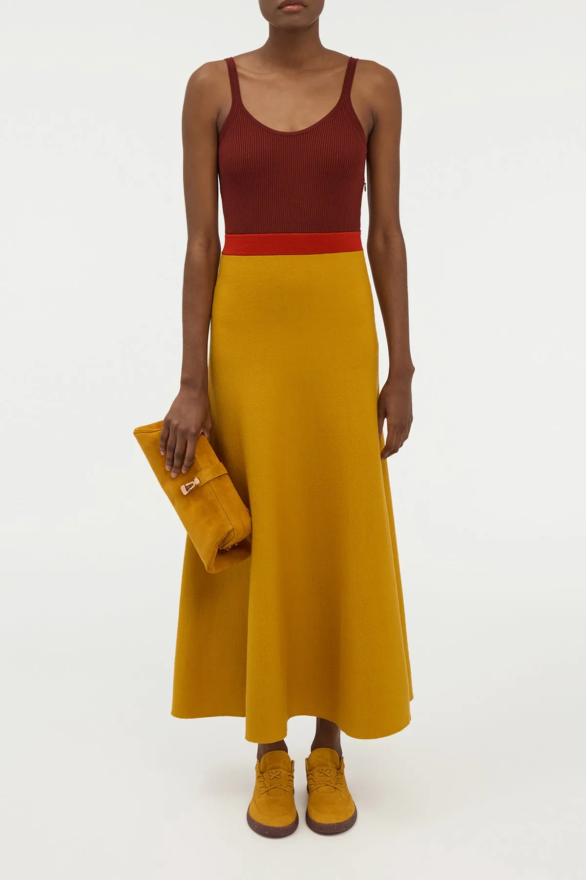Flaminius Knit Midi Dress in Golden Birch Merino Wool sold by Gabriela Hearst product image thumbnail 3